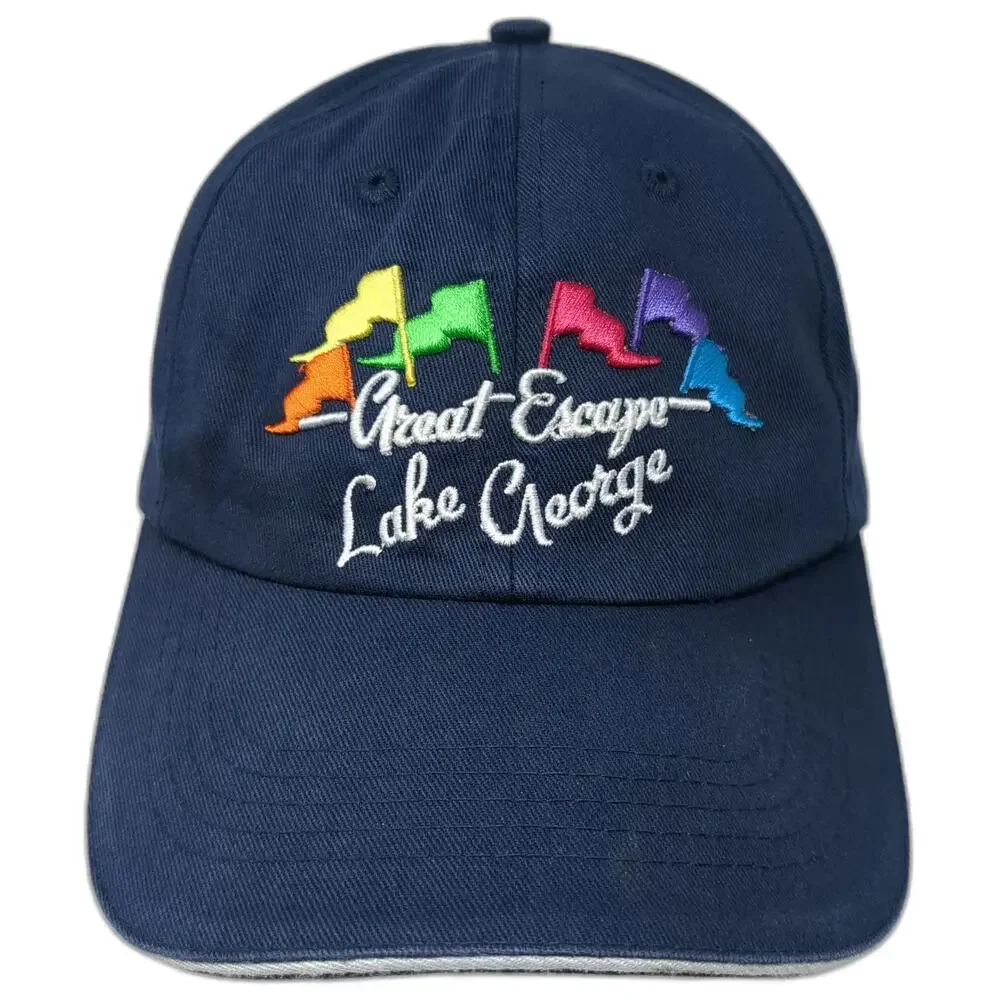 Six Flags Baseball Cap Blue One Size Great Escape Lake George Embroidered Hat